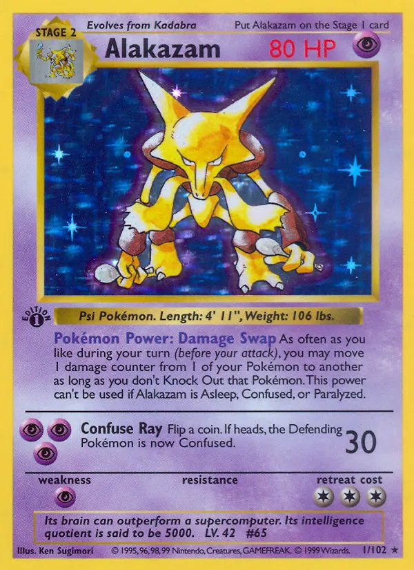 Alakazam - Base Set Pokemon Card