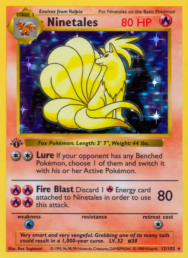 Ninetales - Base Set Pokemon Card