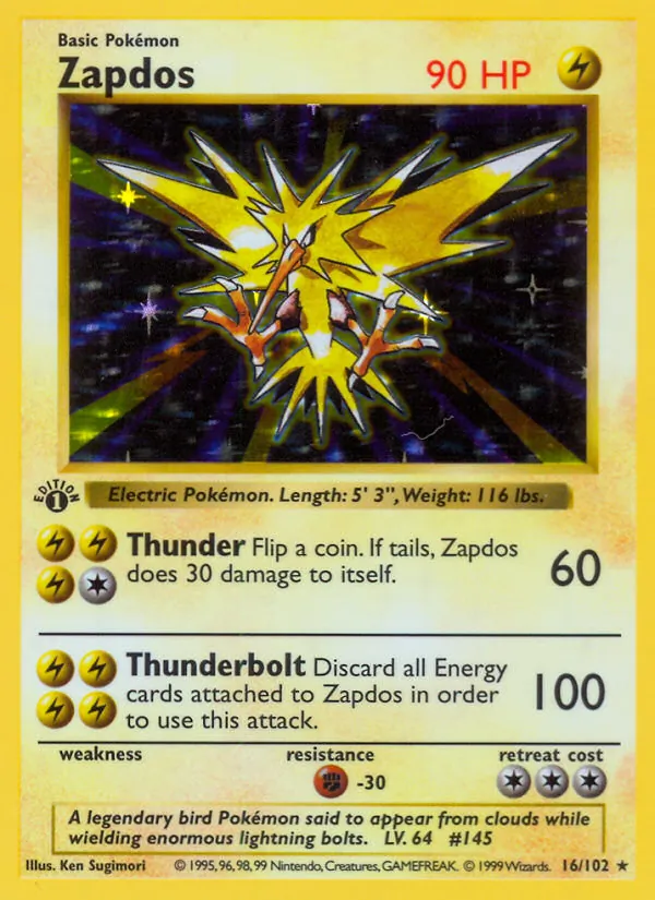 Zapdos - Base Set Pokemon Card