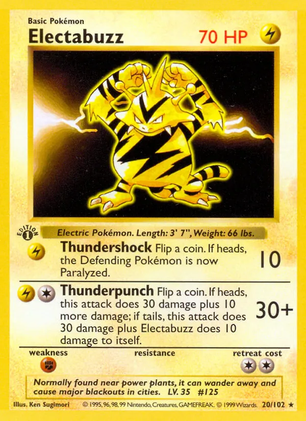 Electabuzz - Base Set Pokemon Card