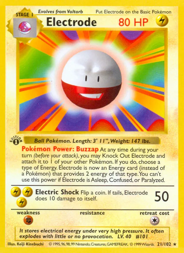 Electrode - Base Set Pokemon Card