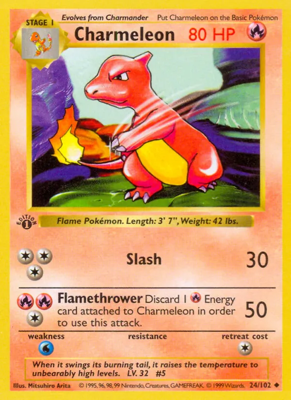 Charmeleon - Base Set Pokemon Card