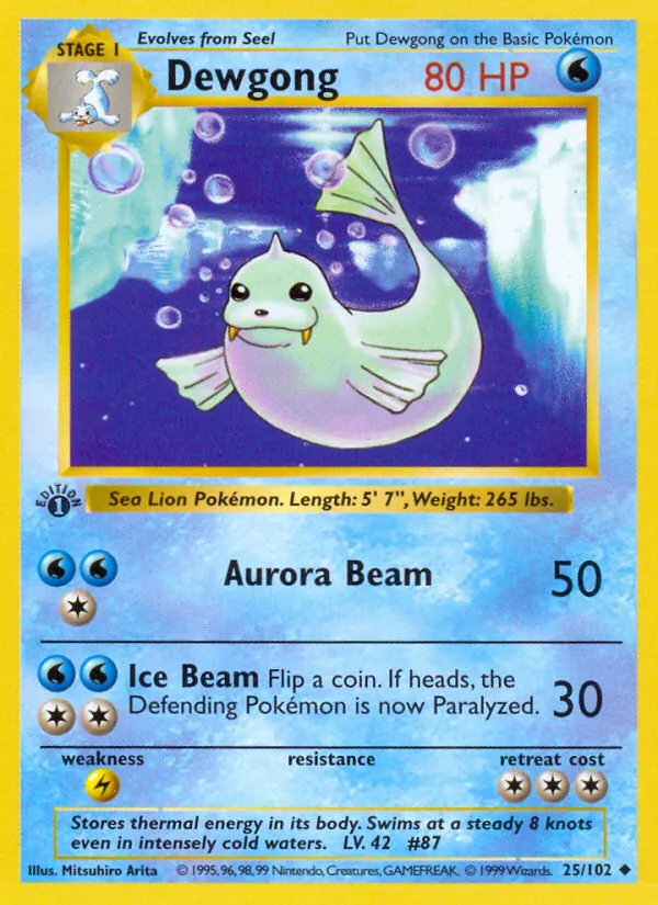 Dewgong - Base Set Pokemon Card