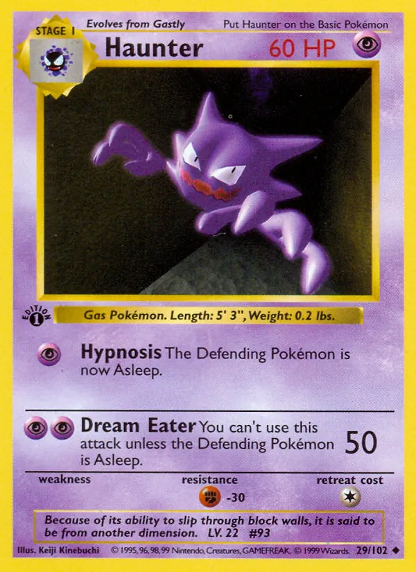 Haunter - Base Set Pokemon Card