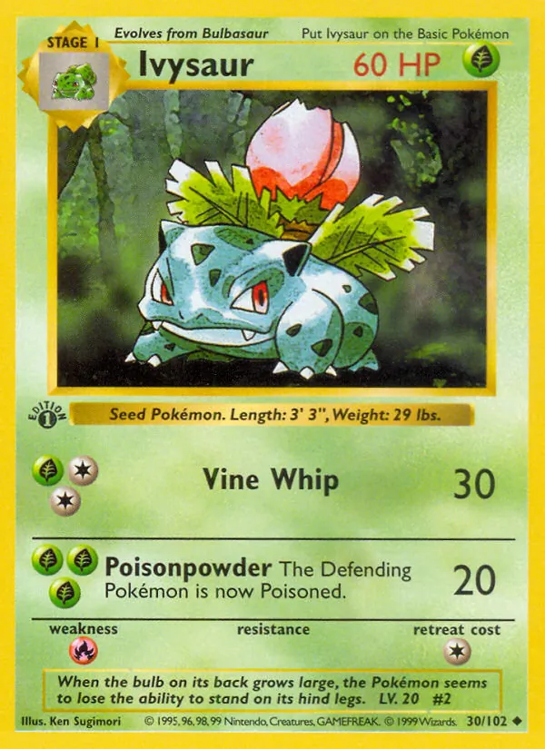 Ivysaur - Base Set Pokemon Card