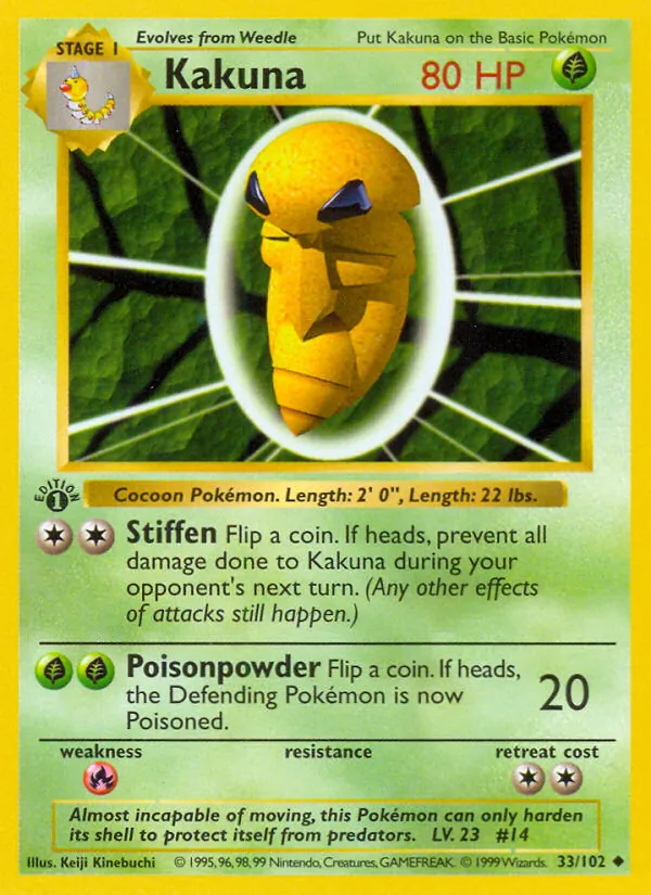 Kakuna - Base Set Pokemon Card