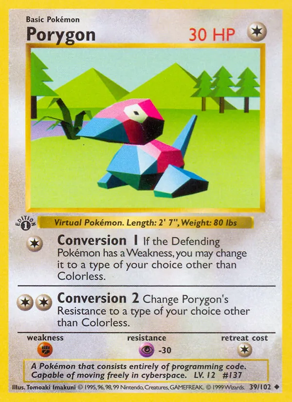 Porygon - Base Set Pokemon Card