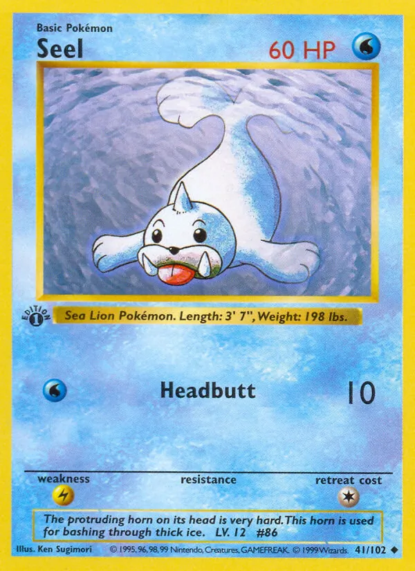 Seel - Base Set Pokemon Card
