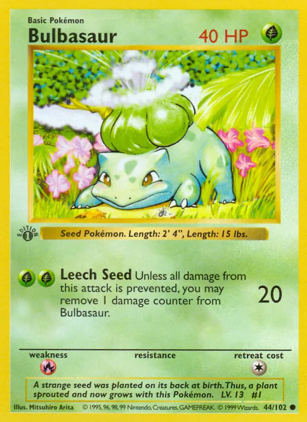 Bulbasaur - Base Set Pokemon Card