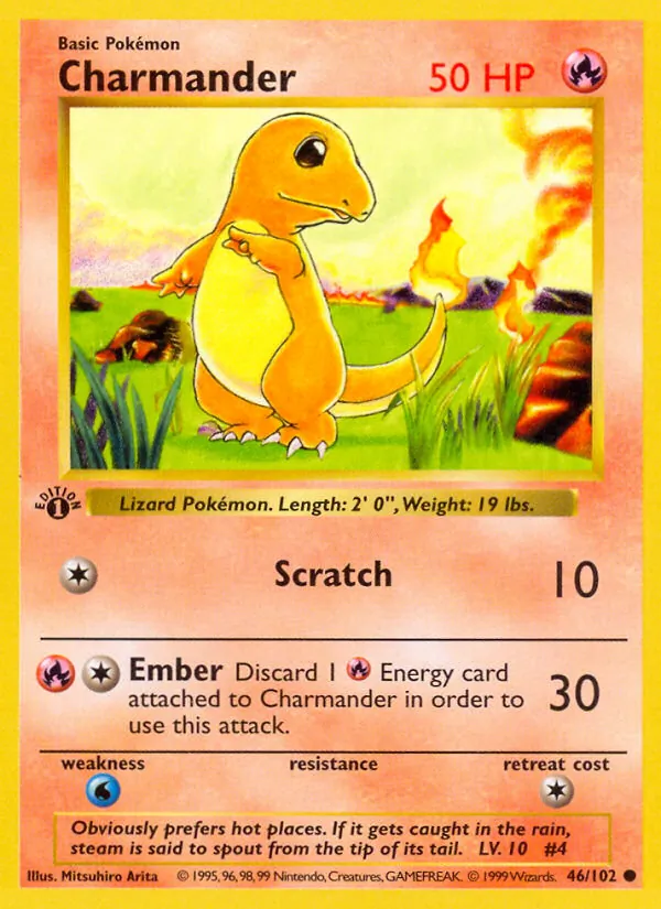 Charmander - Base Set Pokemon Card