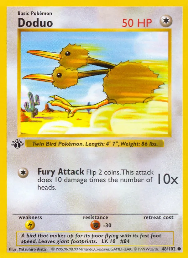 Doduo - Base Set Pokemon Card