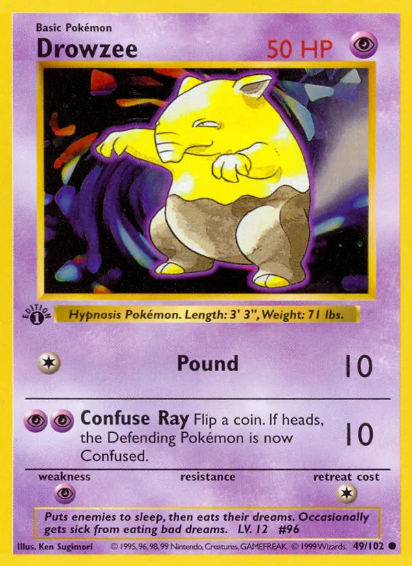 Drowzee - Base Set Pokemon Card