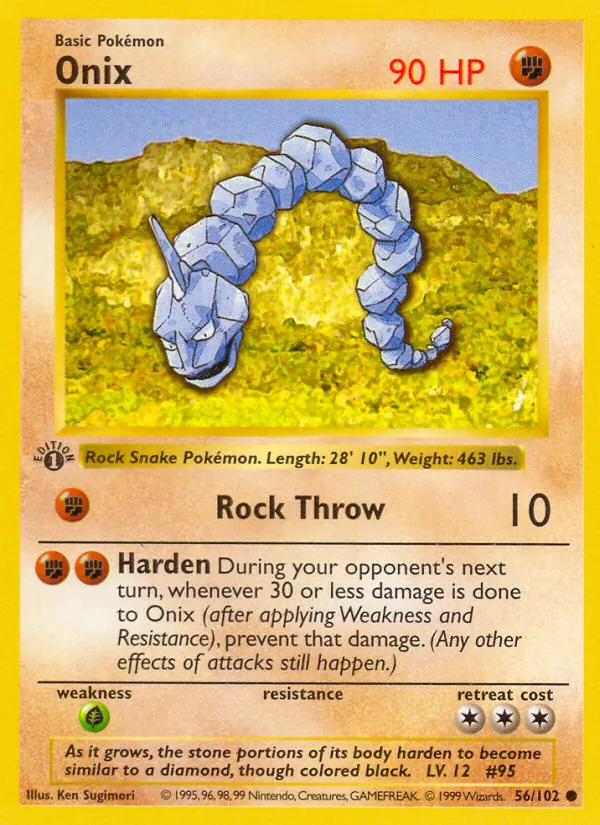 Onix - Base Set Pokemon Card