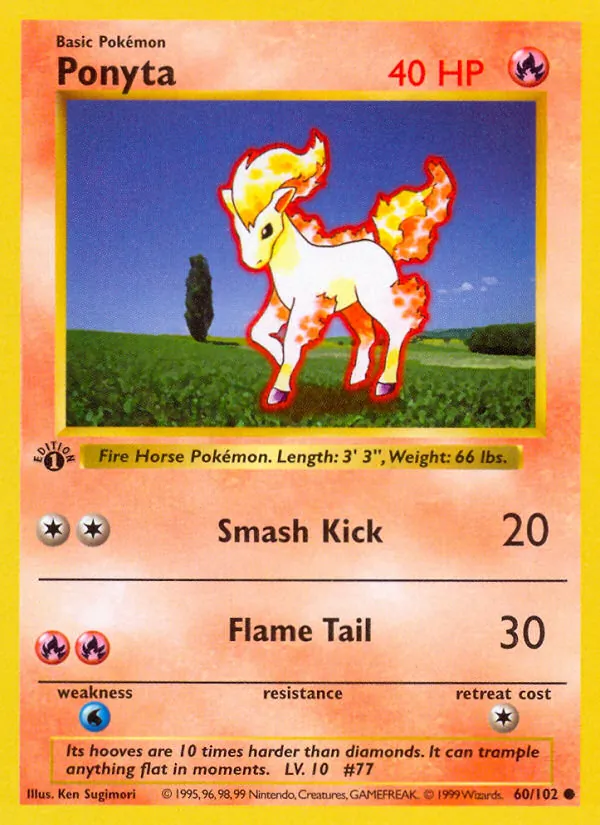 Ponyta - Base Set Pokemon Card