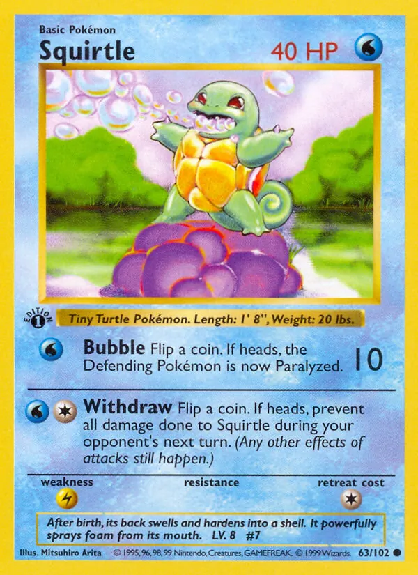 Squirtle - Base Set Pokemon Card