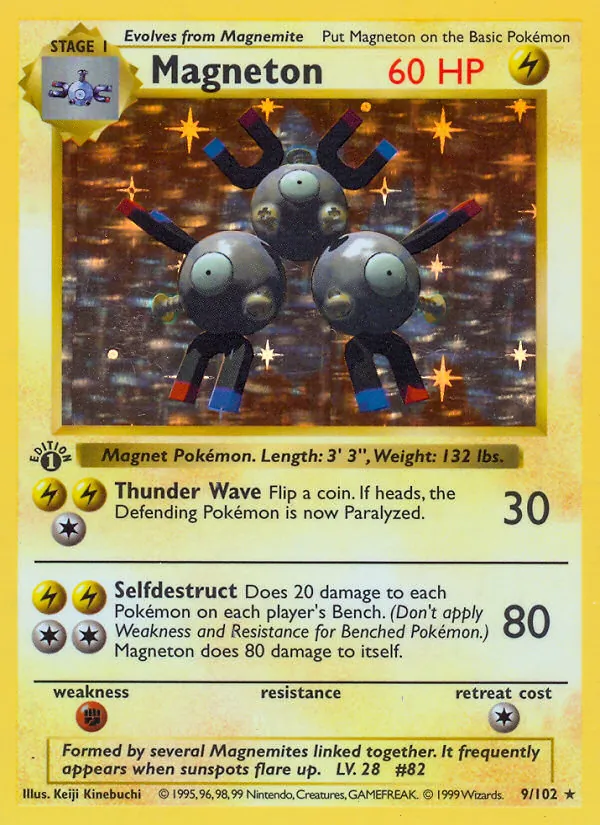 Magneton - Base Set Pokemon Card