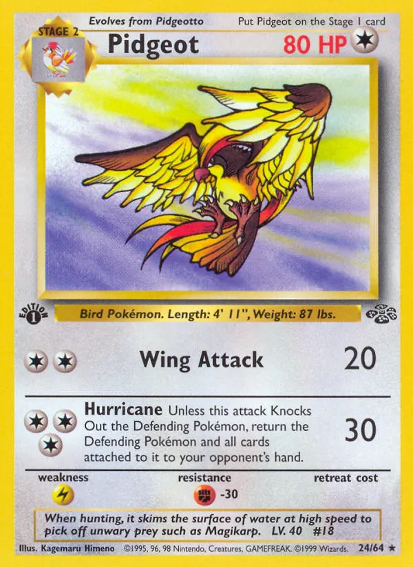 Pidgeot - Jungle Pokemon Card