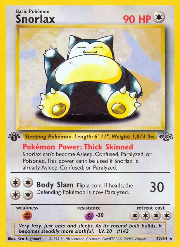 Snorlax - Jungle Pokemon Card