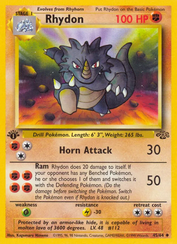 Rhydon - Jungle Pokemon Card
