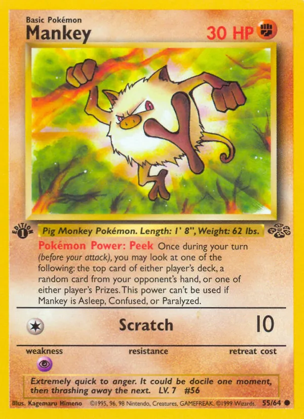 Mankey - Jungle Pokemon Card