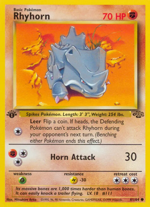 Rhyhorn - Jungle Pokemon Card