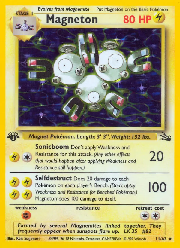 Magneton - Fossil Pokemon Card