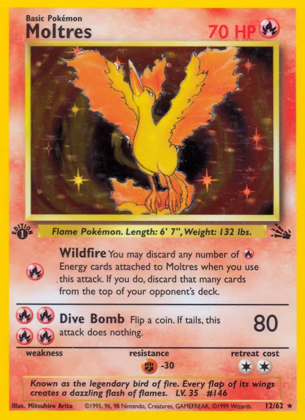 Moltres - Fossil Pokemon Card