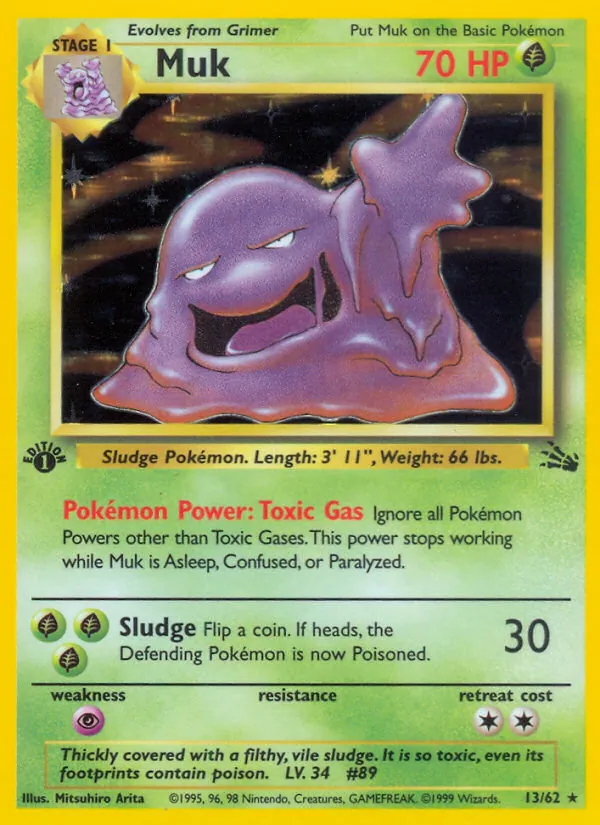 Muk - Fossil Pokemon Card