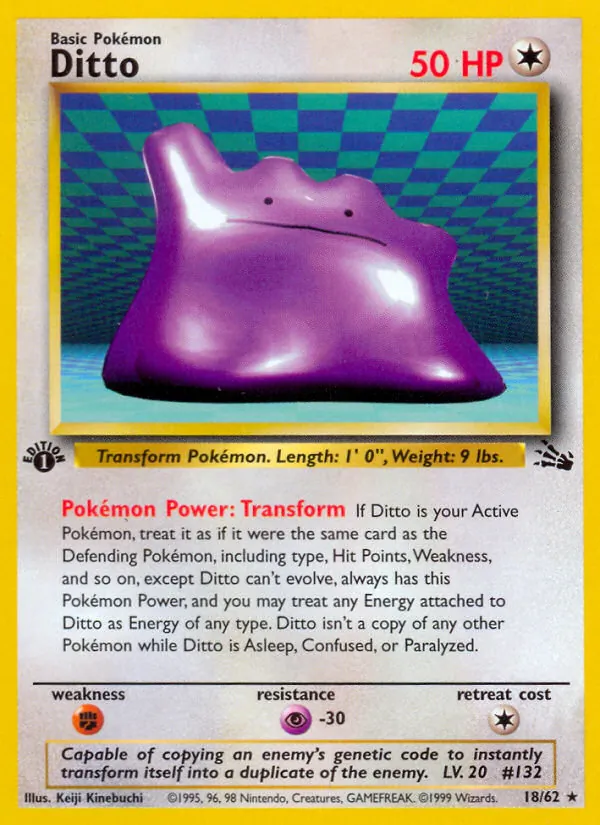 Ditto - Fossil Pokemon Card