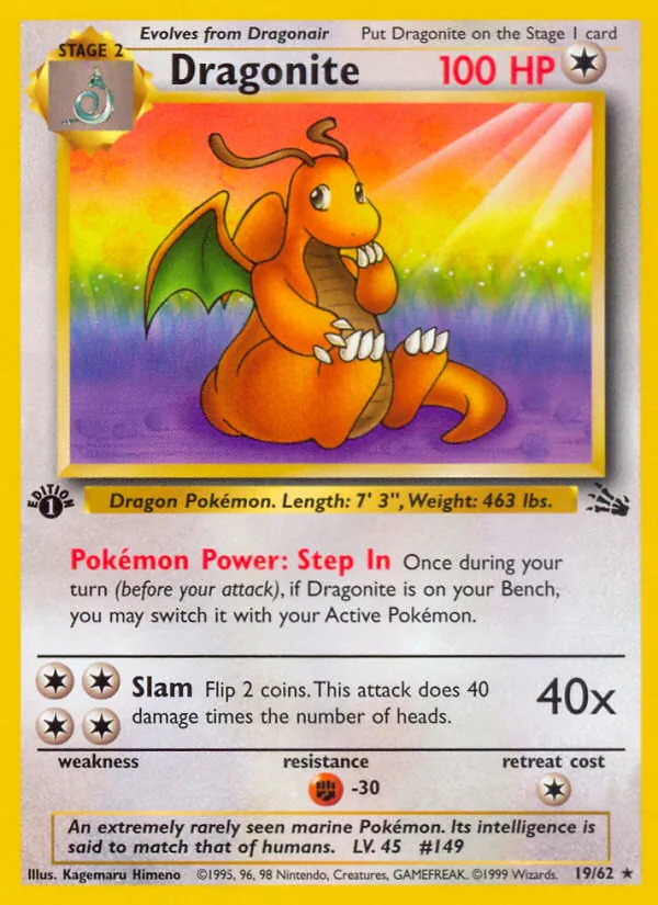 Dragonite - Fossil Pokemon Card