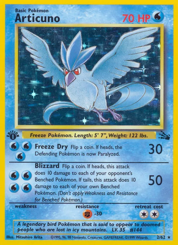 Articuno - Fossil Pokemon Card
