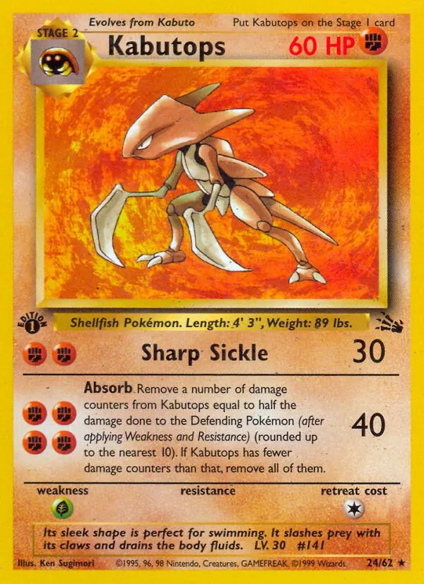 Kabutops - Fossil Pokemon Card