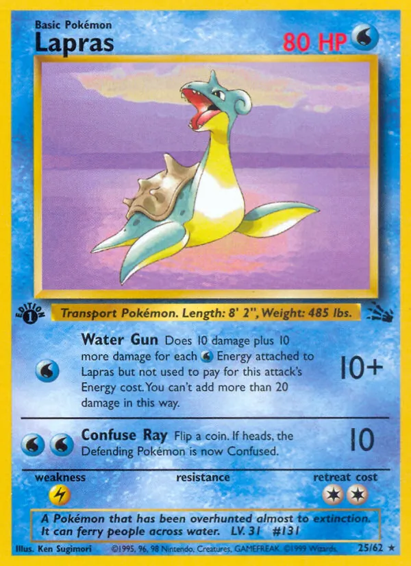 Lapras - Fossil Pokemon Card