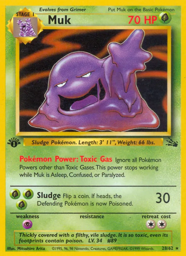 Muk - Fossil Pokemon Card