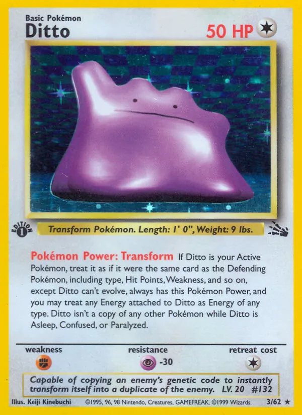 Ditto - Fossil Pokemon Card