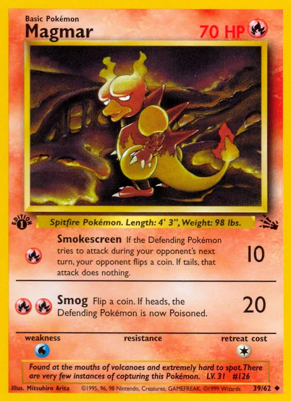 Magmar - Fossil Pokemon Card