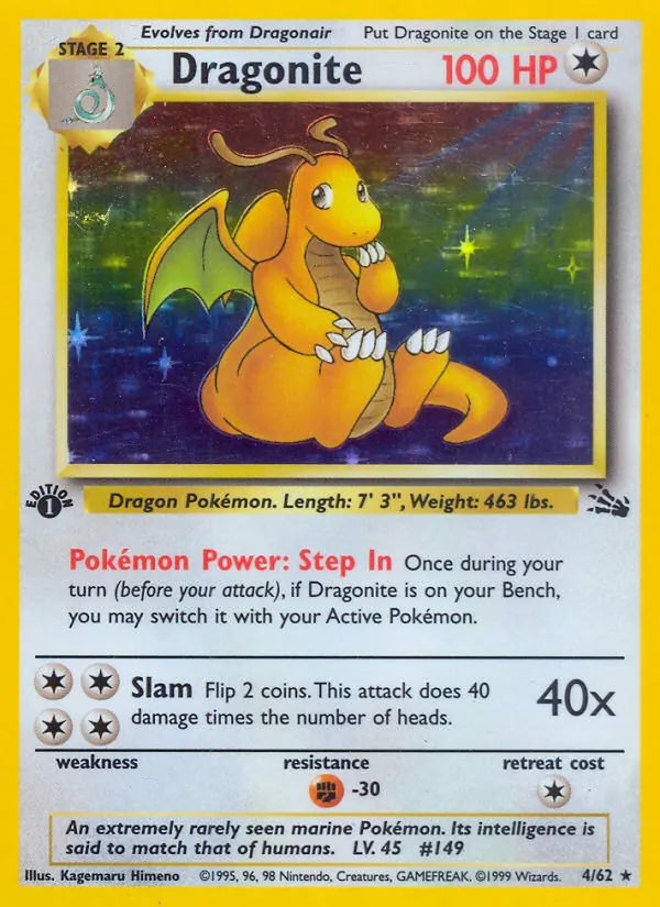 Dragonite - Fossil Pokemon Card