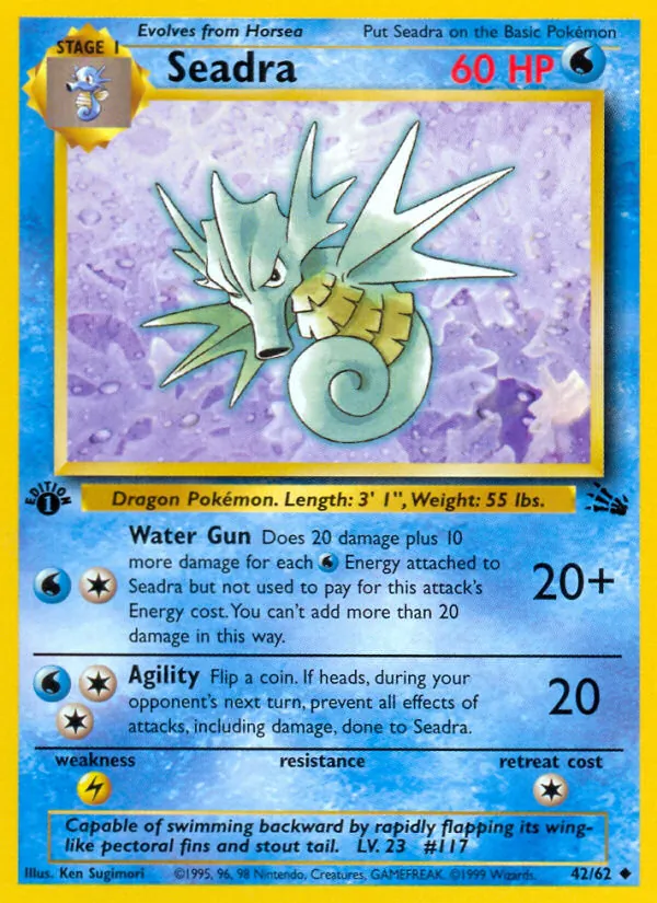 Seadra - Fossil Pokemon Card