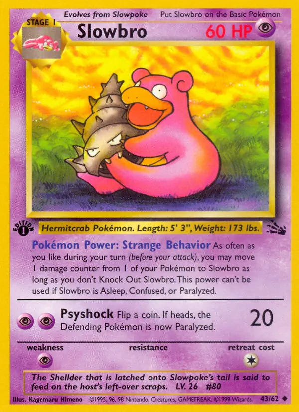 Slowbro - Fossil Pokemon Card