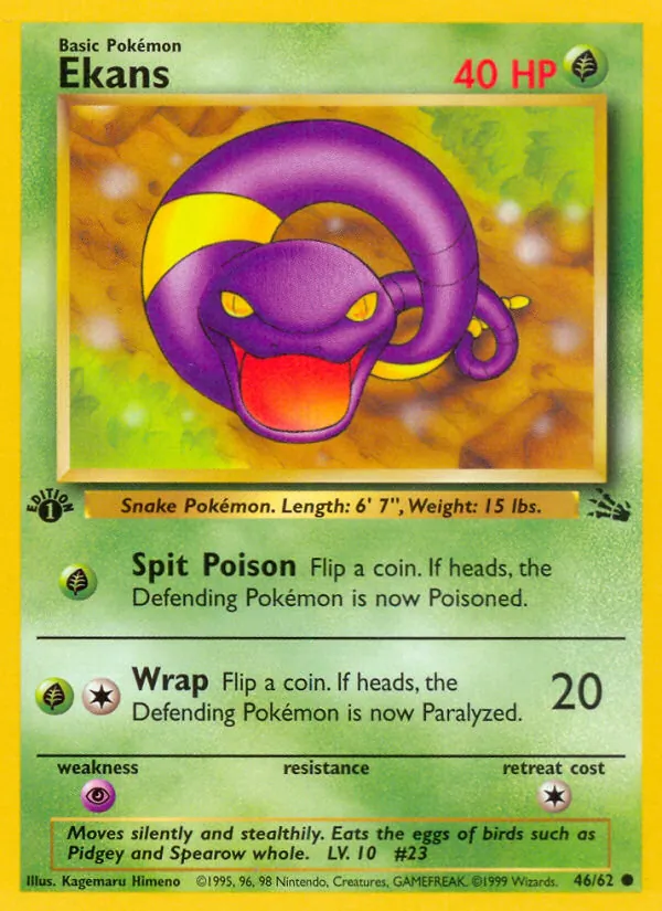 Ekans - Fossil Pokemon Card