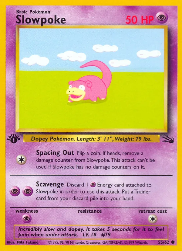 Slowpoke - Fossil Pokemon Card