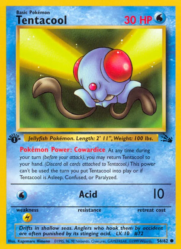Tentacool - Fossil Pokemon Card