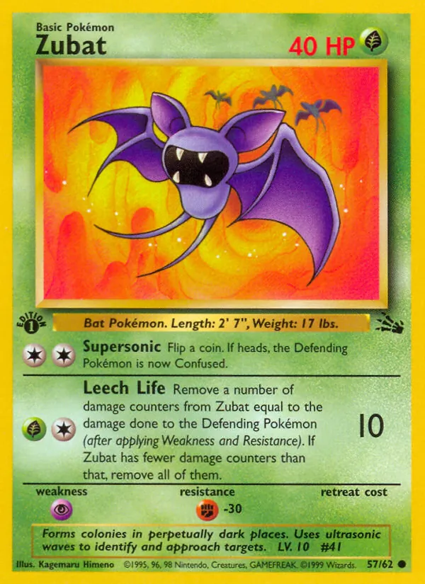 Zubat - Fossil Pokemon Card