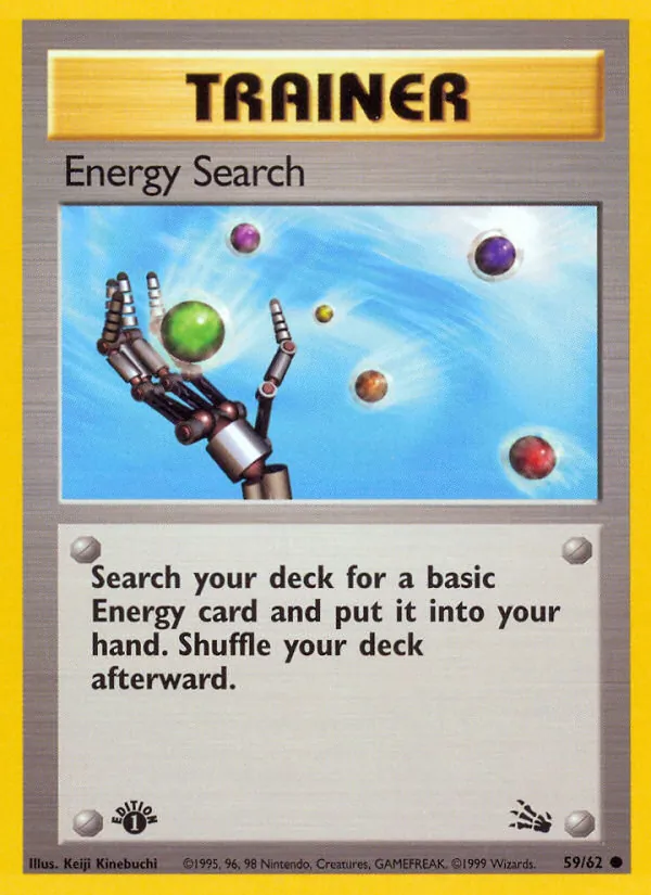 Energy Search - Fossil Pokemon Card