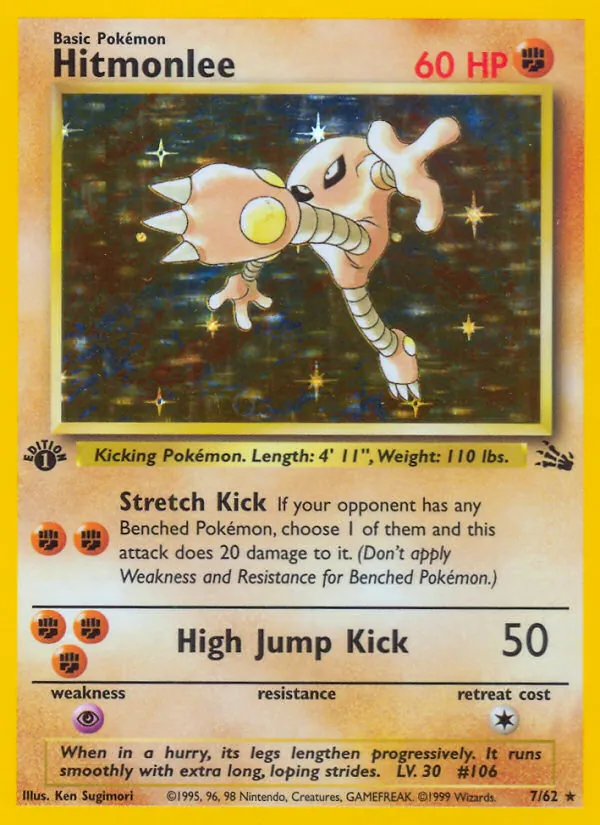 Hitmonlee - Fossil Pokemon Card