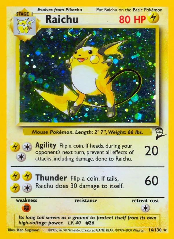 Raichu - Base Set 2 Pokemon Card