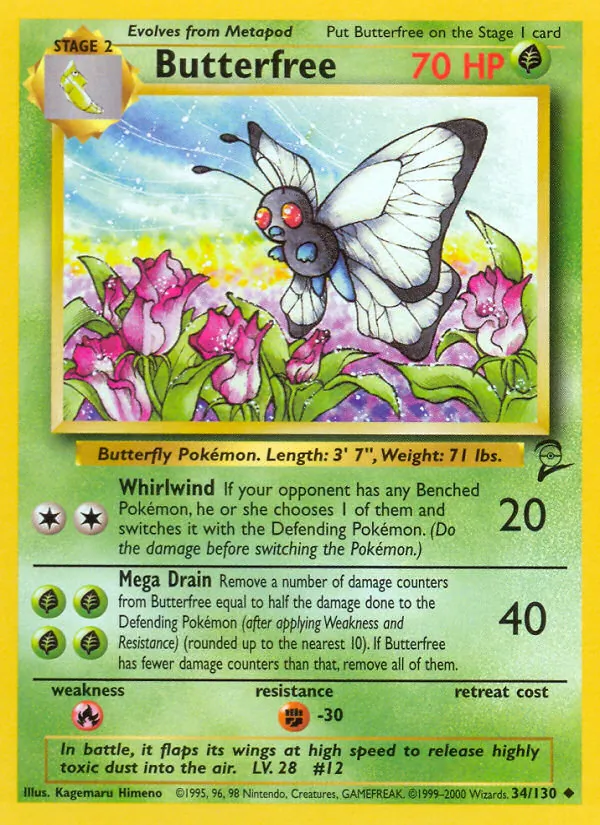 Butterfree - Base Set 2 Pokemon Card