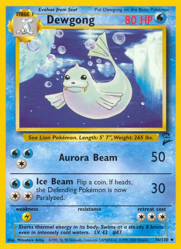 Dewgong - Base Set 2 Pokemon Card