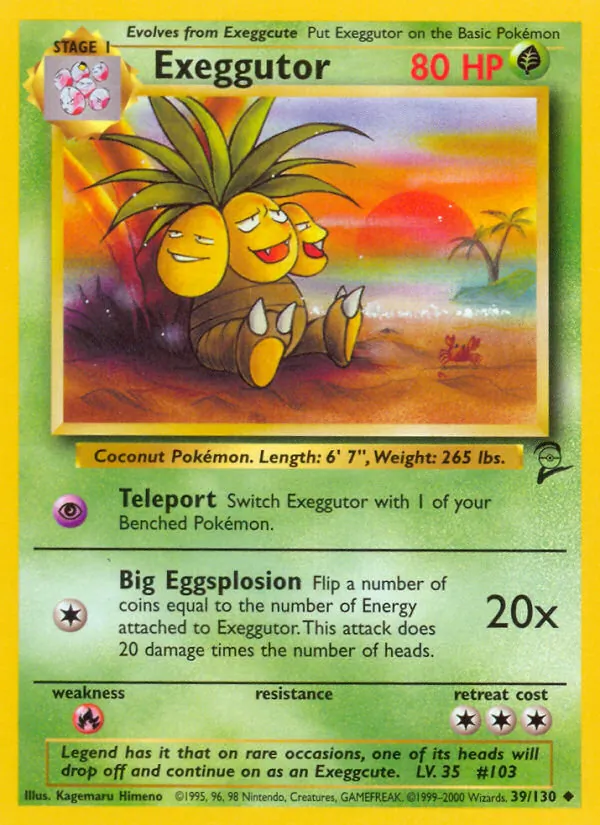 Exeggutor - Base Set 2 Pokemon Card