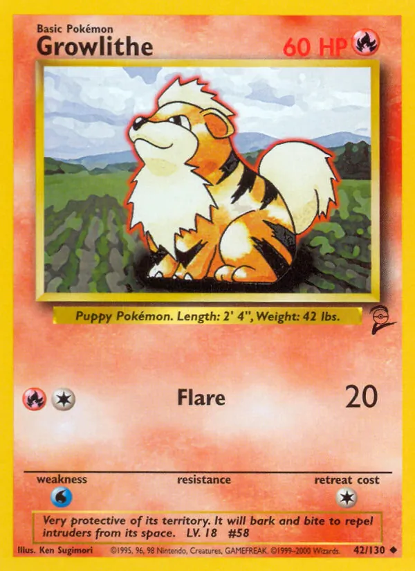 Growlithe - Base Set 2 Pokemon Card